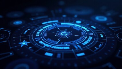 Blue Futuristic H U D Interface Circular Display Technology