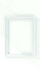 Fototapeta premium 白いエレガントな縦長フレーム 白い壁のクリーンな空間