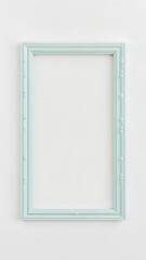 ミントグリーンの装飾フレーム 白い壁に映えるエレガントな飾り枠