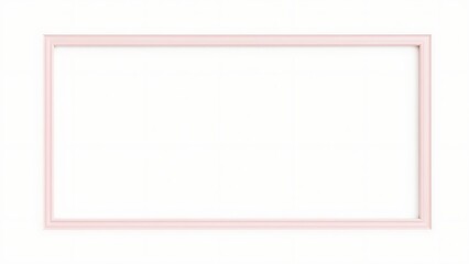 淡いピンクのミニマルな横長フレーム 白背景のクリーンな飾り枠