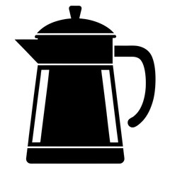 Fototapeta premium Simple Black Coffee Pot Illustration