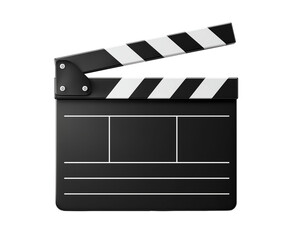Open movie clapperboard with stripes
