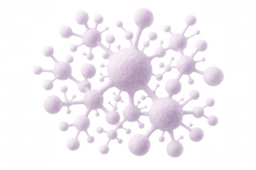 Microscopic view of virus cells forming a complex interconnected structure, ideal for medical and scientific visualizations