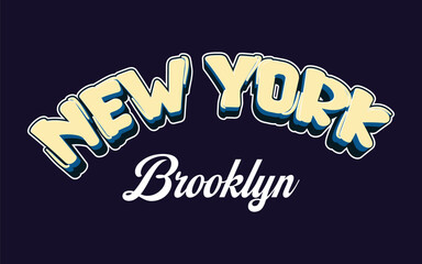 University, New York typography, t-shirt graphics. Vector illustration Brooklyn varsity