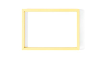 白背景に置かれたレモンイエローの正方形フレーム