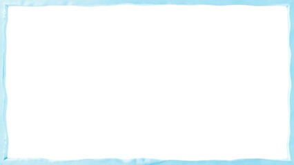 Obraz premium 白空間を囲む水色の氷のような質感フレーム