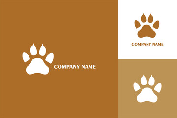 Stylized Animal Paw Print Logo Design for Branding.