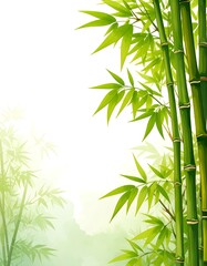 Lush Green Bamboo Forest Illustration