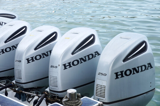 Honda outboard motors ready for boating adventures on open water