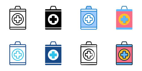 First Aid Kit icon set multiple style collection 
