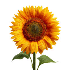 Obraz premium Yellow sunflower isolated on transparent background