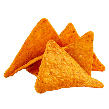  Doritos chips with nacho cheese flavor, white background