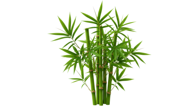 Bamboo cluster thriving in serene natural setting isolated on white background symbol of tranquility