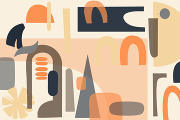 Background Abstract Shape Boho Modern geometric compositions and forms. Posters with abstract shapes.