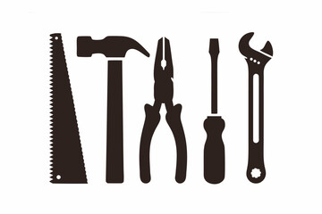 Collection of basic hand tools for various tasks and projects at home