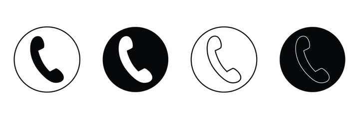 Vector phone icon set. Green Phone icon button. Green Phone icon in flat style. Green Calling icon collection. Call sign. Ringing phone icon set. Telephone call sign. Vector illustration . EPS 10 .