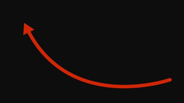 Bent arrow long pointing right. Icon arrow is left said. Abstract graph icon vidio 4k