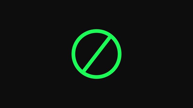 Restricted or prohibited sign on black background. Disable icon. Round style disable sign symbol.