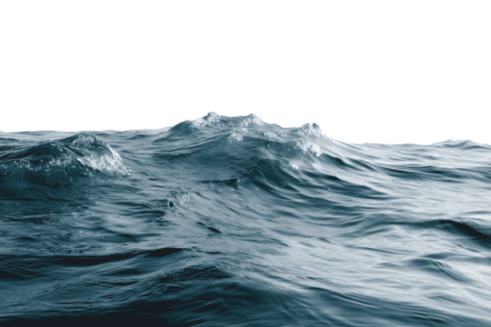 Gentle ocean waves ripple across a sunlit water surface, creating a serene and natural seascape