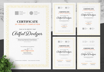 Gradient Gold And Black Certificate