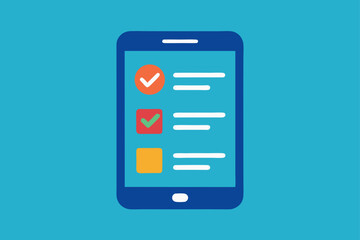 Flat Style Illustration Online Survey App with AI Analysis