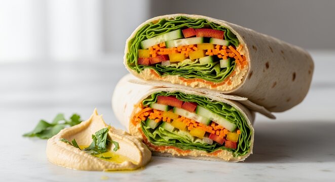 Delicious Veggie Wraps with Hummus