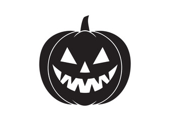 Halloween Pumpkin Icon Evil Jack O Lantern Face Vector Illustration.