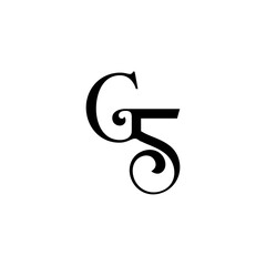 letter and number initial G5 monogram logo black color