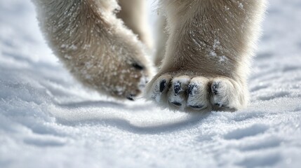 Polar Bear Paws on Snow