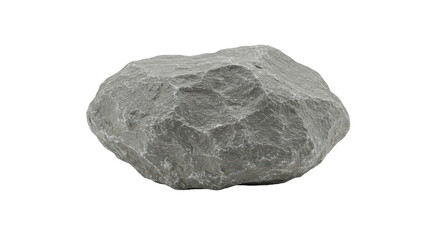 Large textured gray rock isolated on white background ideal for nature theme design