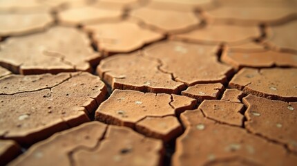 Obraz premium Cracked Dry Earth Texture Brown Soil Drought cracked earth