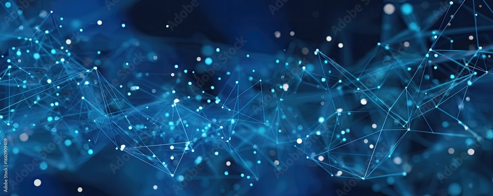 Fototapete digital space connections visualizing data points in a virtual environment perspective
