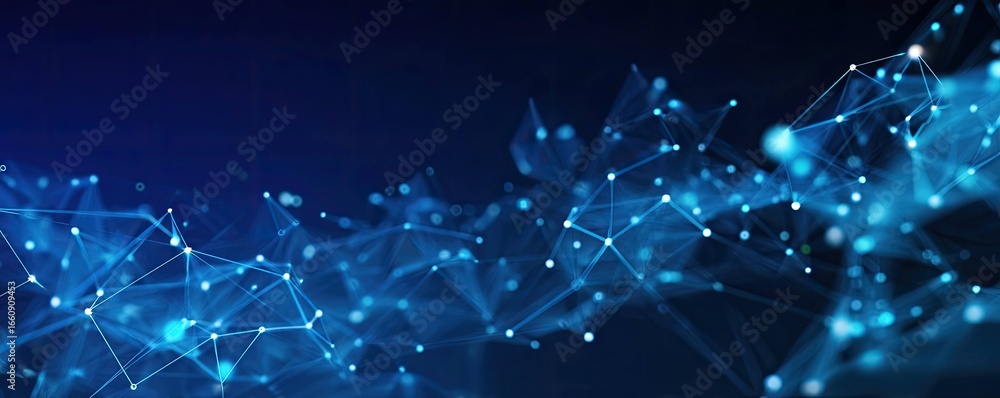 Aufkleber exploring digital connections virtual space abstract background technology wide angle blue network c