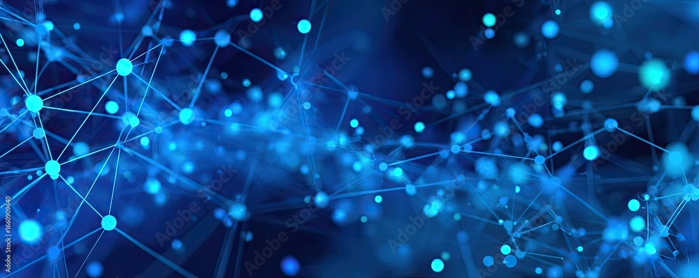 Aufkleber exploring the networked environment blue abstract background of digital connections in a virtual rea