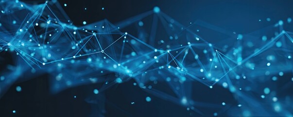 Digital Networks and Virtual Spaces An Abstract Blue Background Perspective in Tech Environments