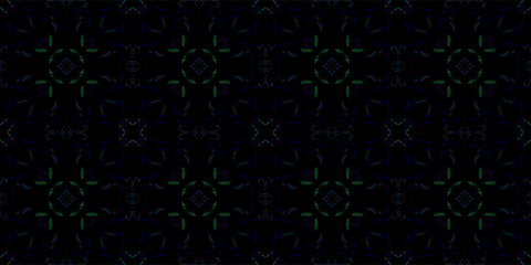 seamless background with abstract Geometric Pattern on dark. Dark Green Abstract Tile Pattern. line art illustration pattern. prints texture

