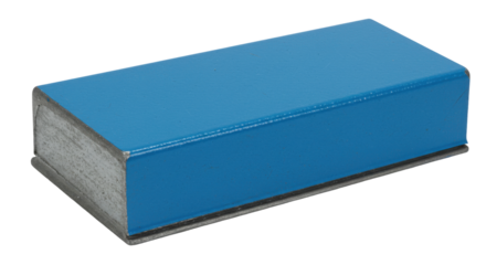 A vibrant blue book resting isolated on white background