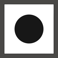 Black Circle Centered on a White Square with Gray Border round shape