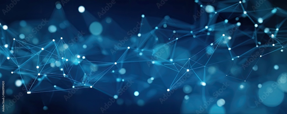 Poster connecting digital networks virtual space graphic design abstract environment digital viewpoint blue