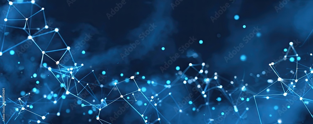 Aufkleber abstract blue digital background exploring virtual space and network concepts in graphic design