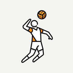 Fototapeta premium Person playing volleyball hitting ball in mid-air.