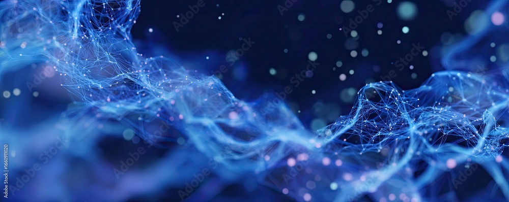 Aufkleber virtual space graphic design glowing blue concepts of digital network visualization and environment