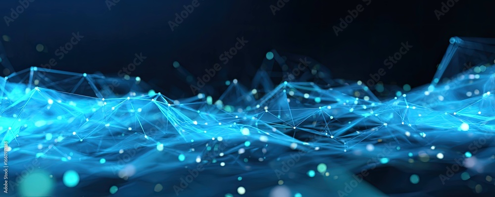 Aufkleber exploring digital viewpoints abstract blue networks in a futuristic virtual graphic environment