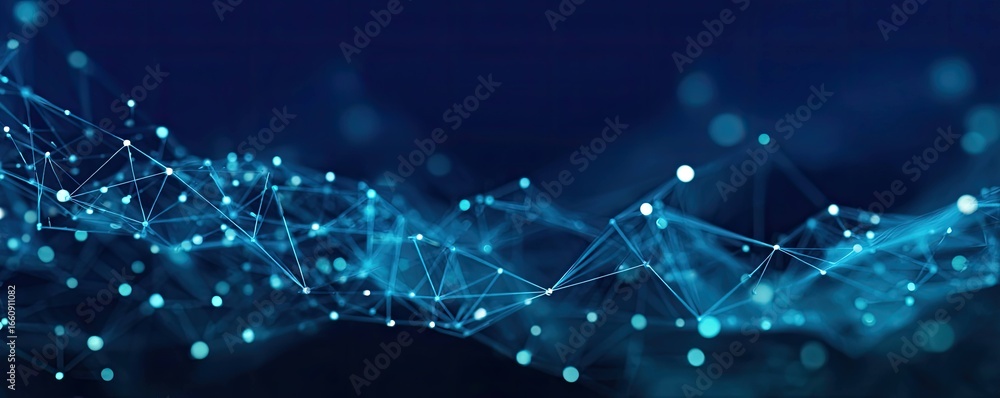 Poster exploring digital connectivity virtual space graphic design abstract environment high-tech concept