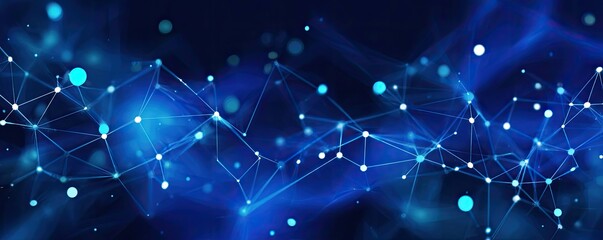 Navigating Abstract Blue Networks Aesthetic Insights into Digital Virtual Space and Connectivity