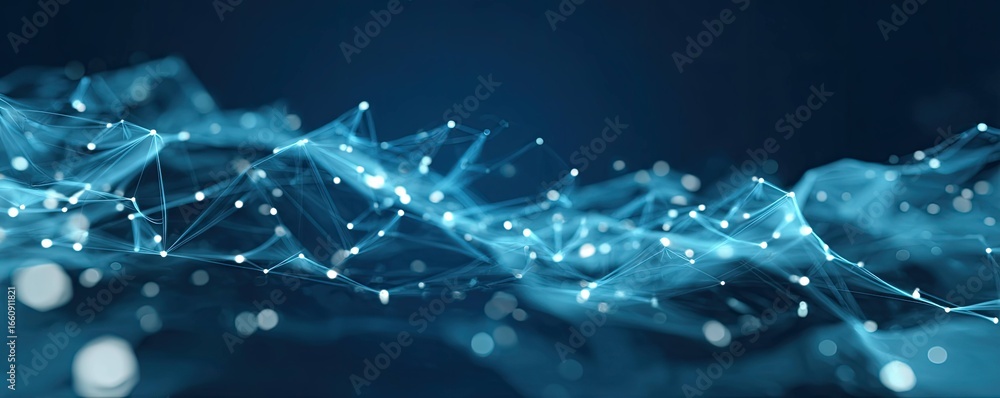 Aufkleber aerial view of abstract network connections in digital space exploring virtual connectivity design