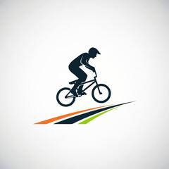 Obraz premium Silhouette of a cyclist performing a trick on a bicycle.