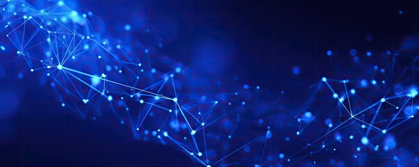 Virtual Environment Graphic Design Abstract Digital Network Connections on a Blue Background