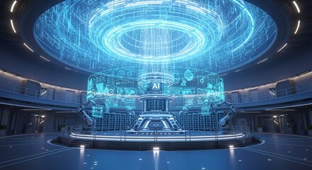 Futuristic AI Data Center:  A Vision of Advanced Technology