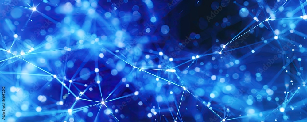 Aufkleber visualize digital connection virtual environment digital art abstract space close-up glowing blue ne